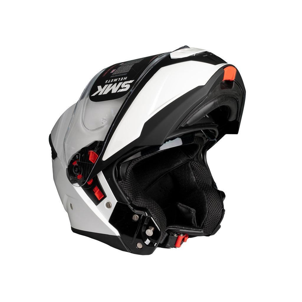 SMK Gullwing GL100 Gloss White Modular Flip-Up Helmet _3