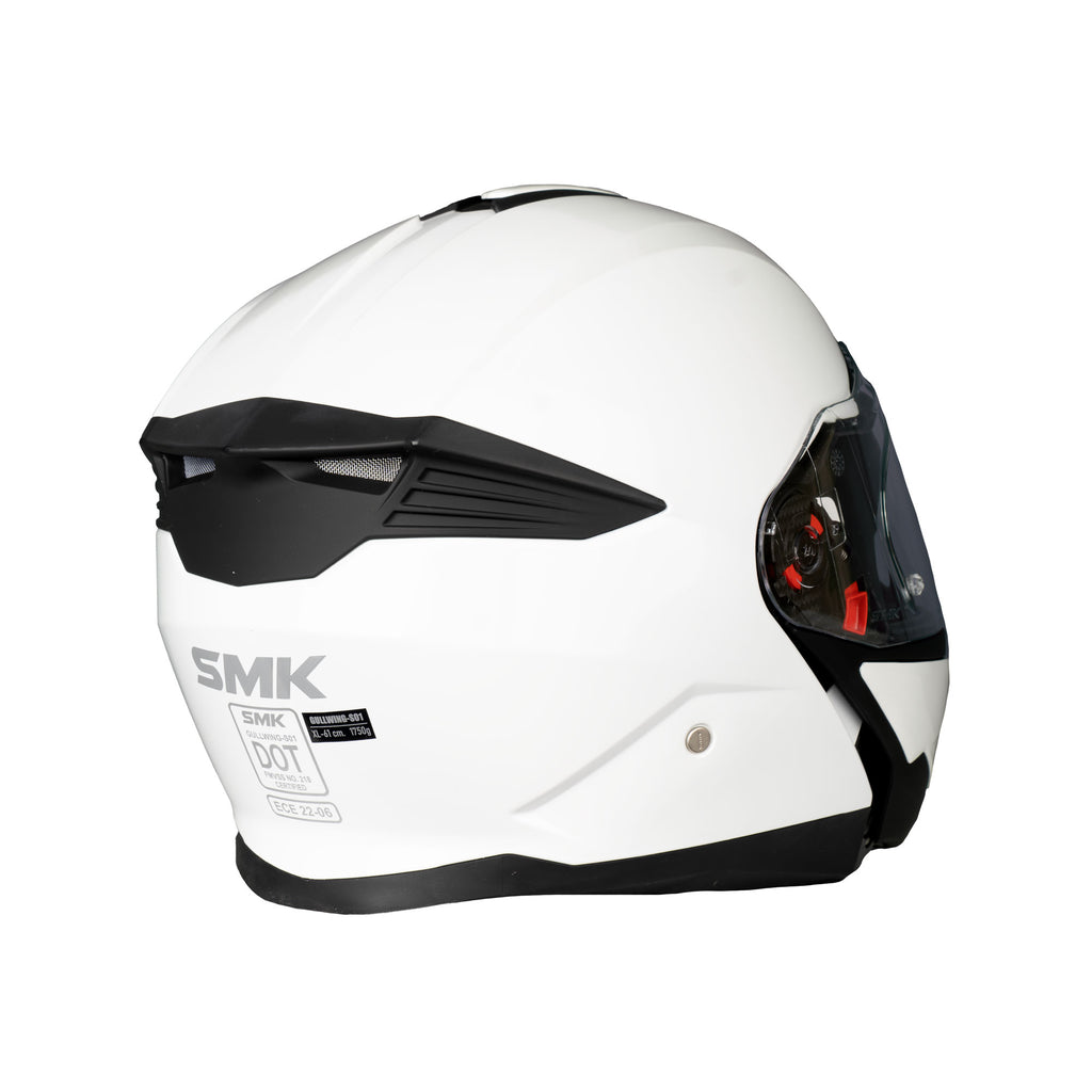 SMK Gullwing GL100 Gloss White Modular Flip-Up Helmet _5