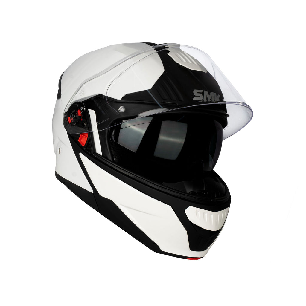 SMK Gullwing GL100 Gloss White Modular Flip-Up Helmet _6