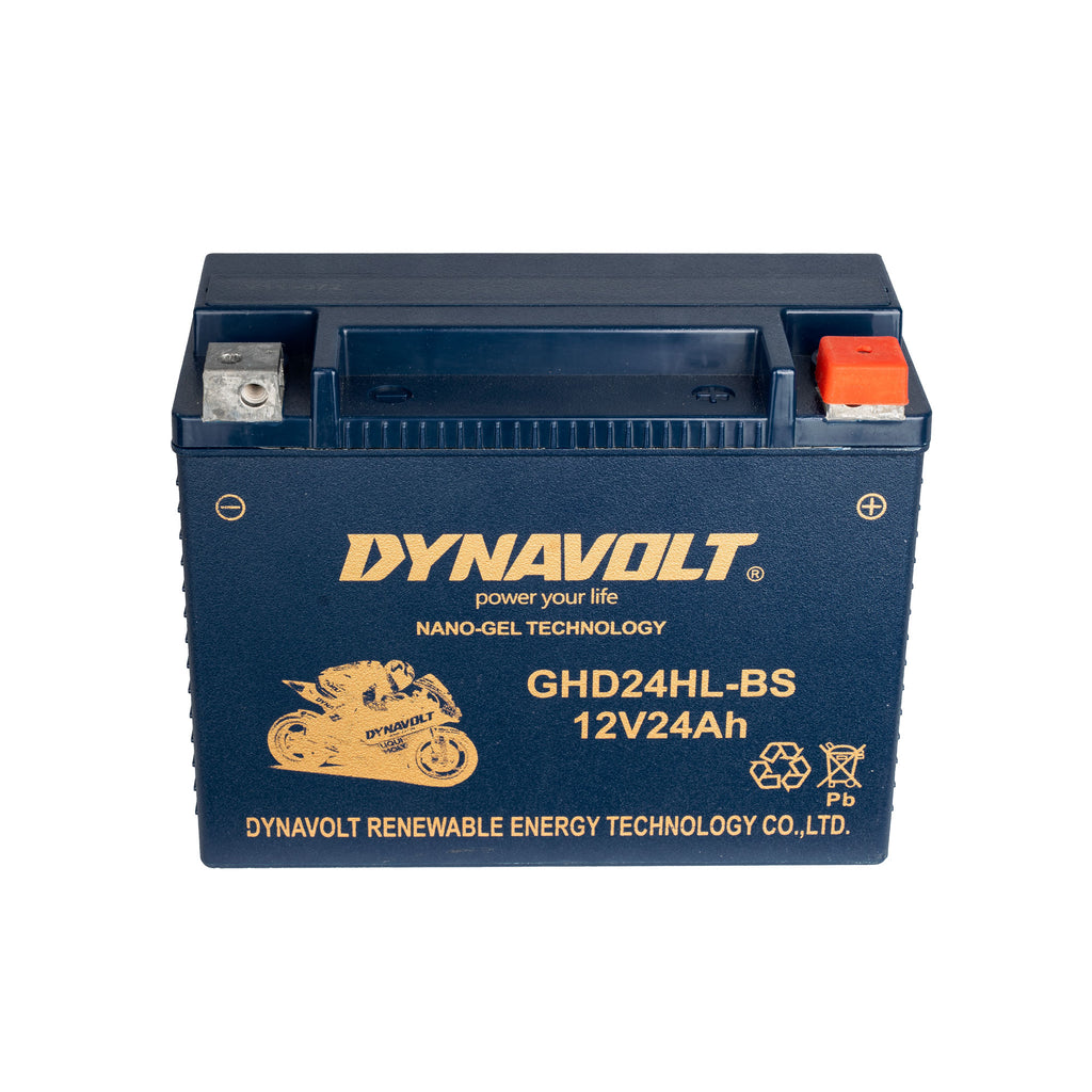 Dynavolt GHD24HL-BS 12V 24Ah Nano Gel AGM Motorcycle Battery_