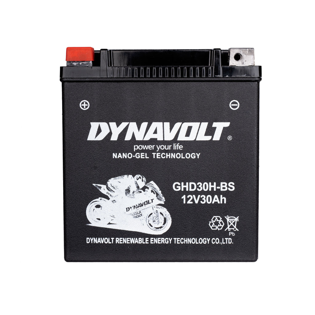 Dynavolt GHD30H-BS 12V 30Ah Nano Gel AGM Motorcycle Battery_2