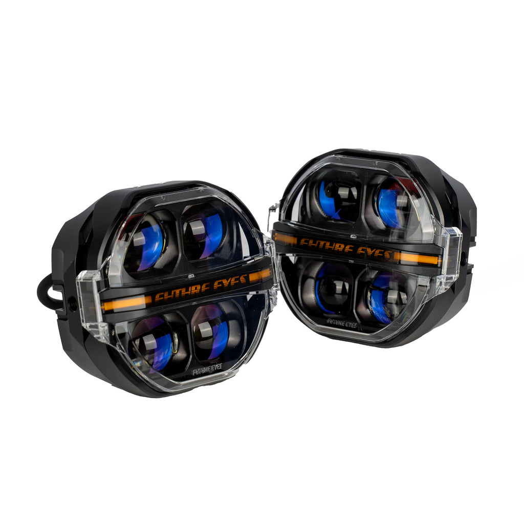 FUTURE EYE X100 Motorcycle LED Auxiliary Driving Light Dual Color Yellow & White_3