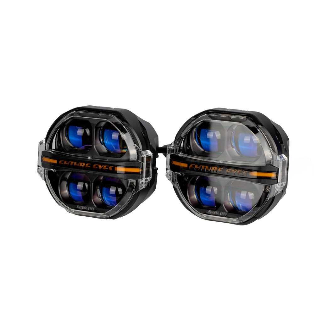 FUTURE EYE X100 Motorcycle LED Auxiliary Driving Light Dual Color Yellow & White_4