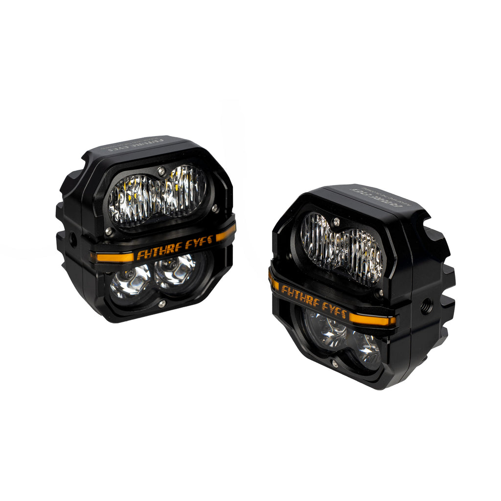 FUTURE EYES Z4 Yellow Motorcycle Auxiliary LED Fog Lights 120W_3