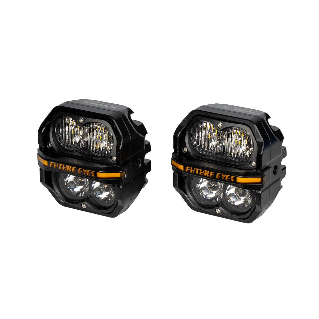 FUTURE EYES Z4 Yellow Motorcycle Auxiliary LED Fog Lights 120W_4