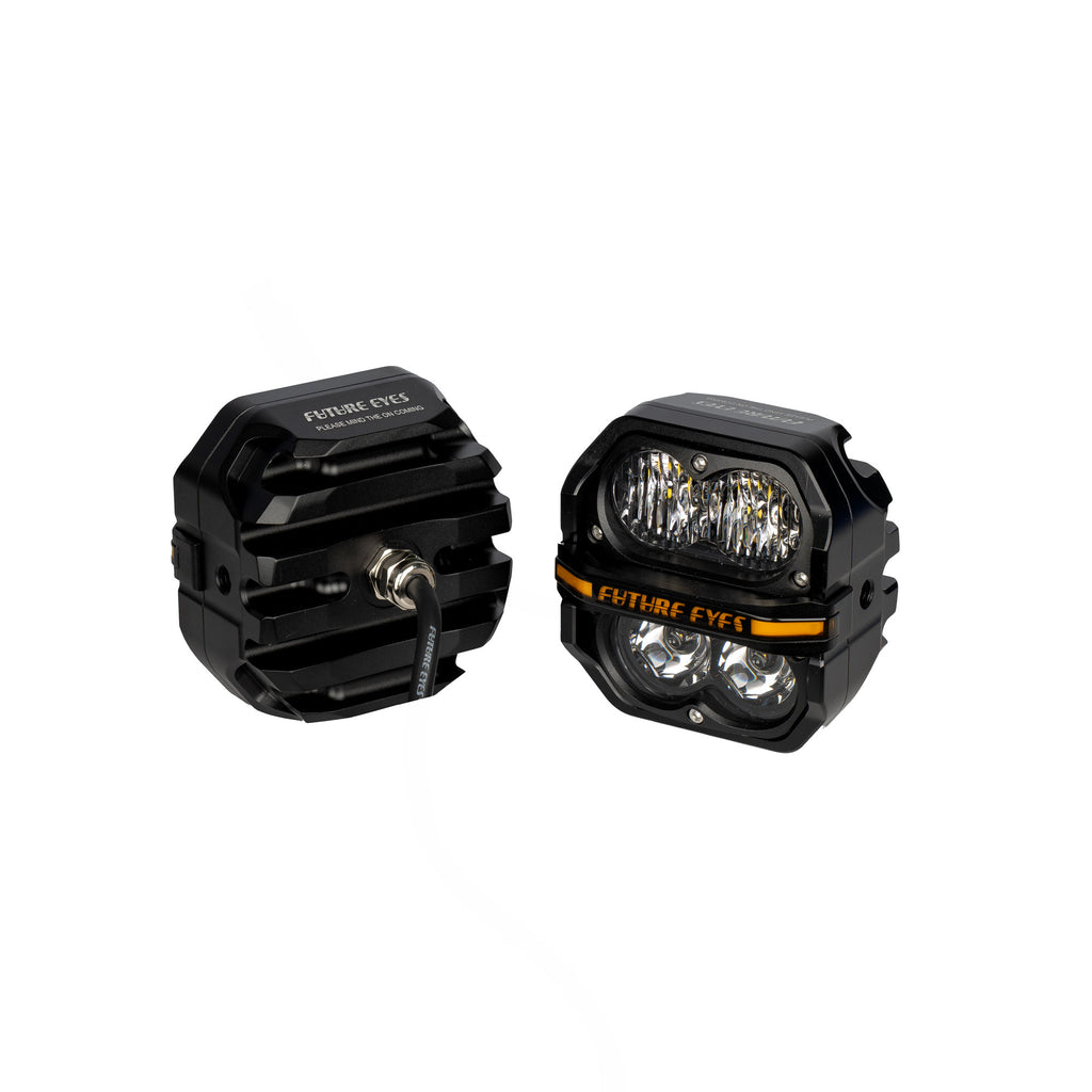 FUTURE EYES Z4 Yellow Motorcycle Auxiliary LED Fog Lights 120W_5