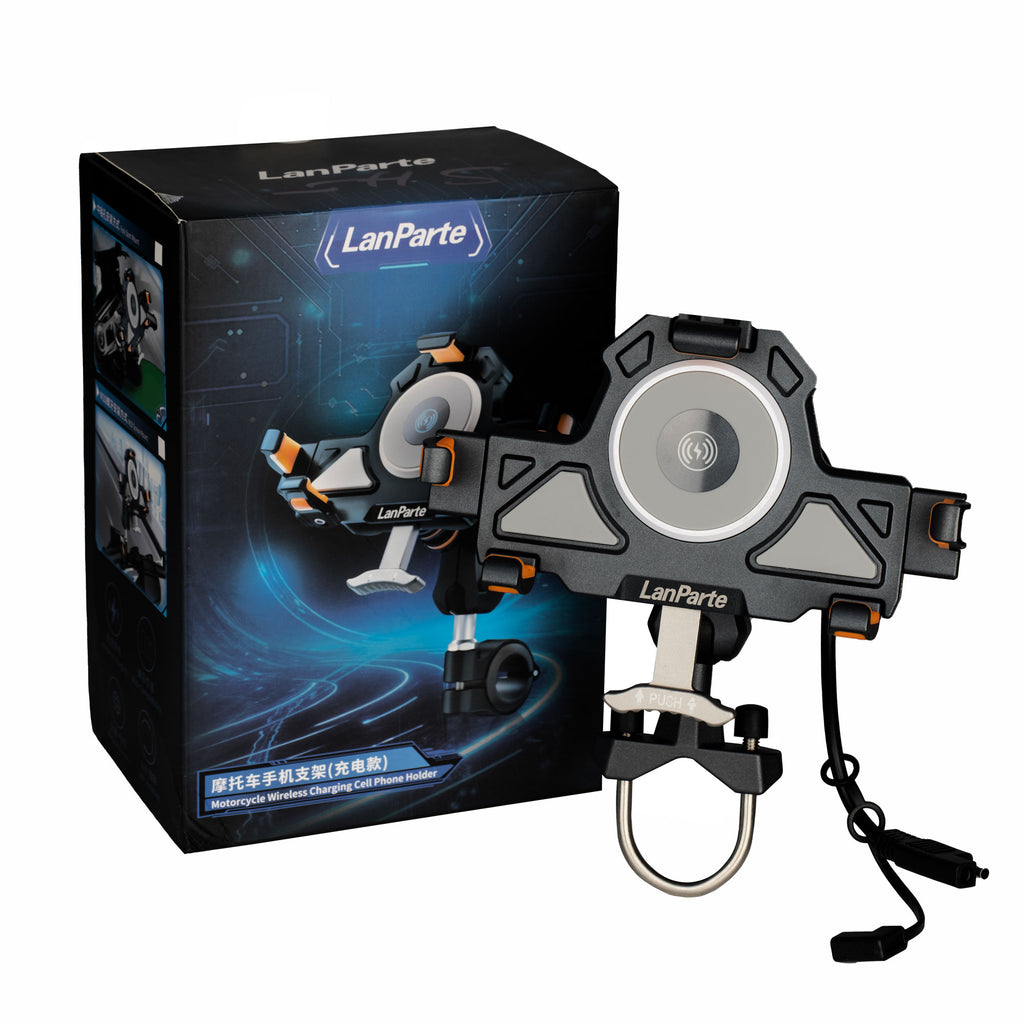 LanParte UBA MC Motorcycle Phone Holder with 15W Wireless Charging_2
