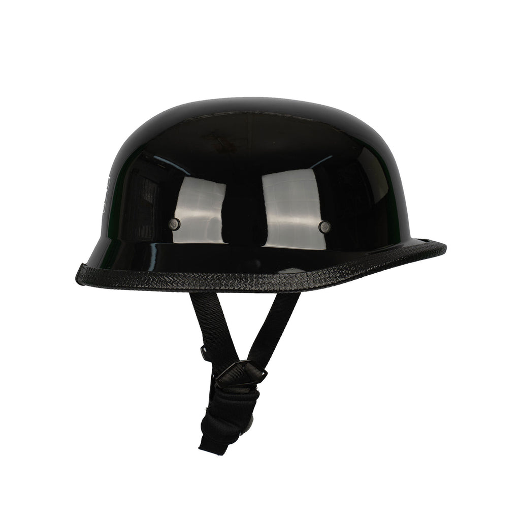 Motorcycle Classic Bike Helmet Round Black