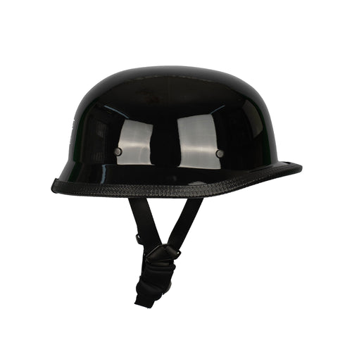 Motorcycle Classic Bike Helmet Round Black