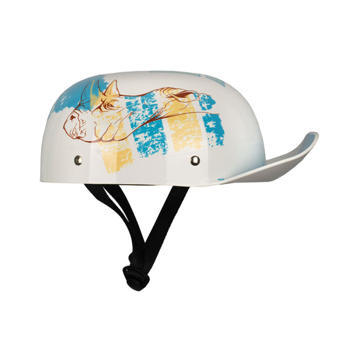Checkout Surprise: Skull Retro Baseball Cap Style Half Shell Motorcycle Helmet - 835633