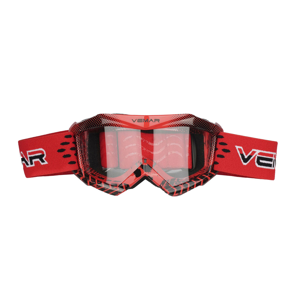 VEMAR Kid's Protective On/Off-Road Dirt Bike Goggles - Red Color_2