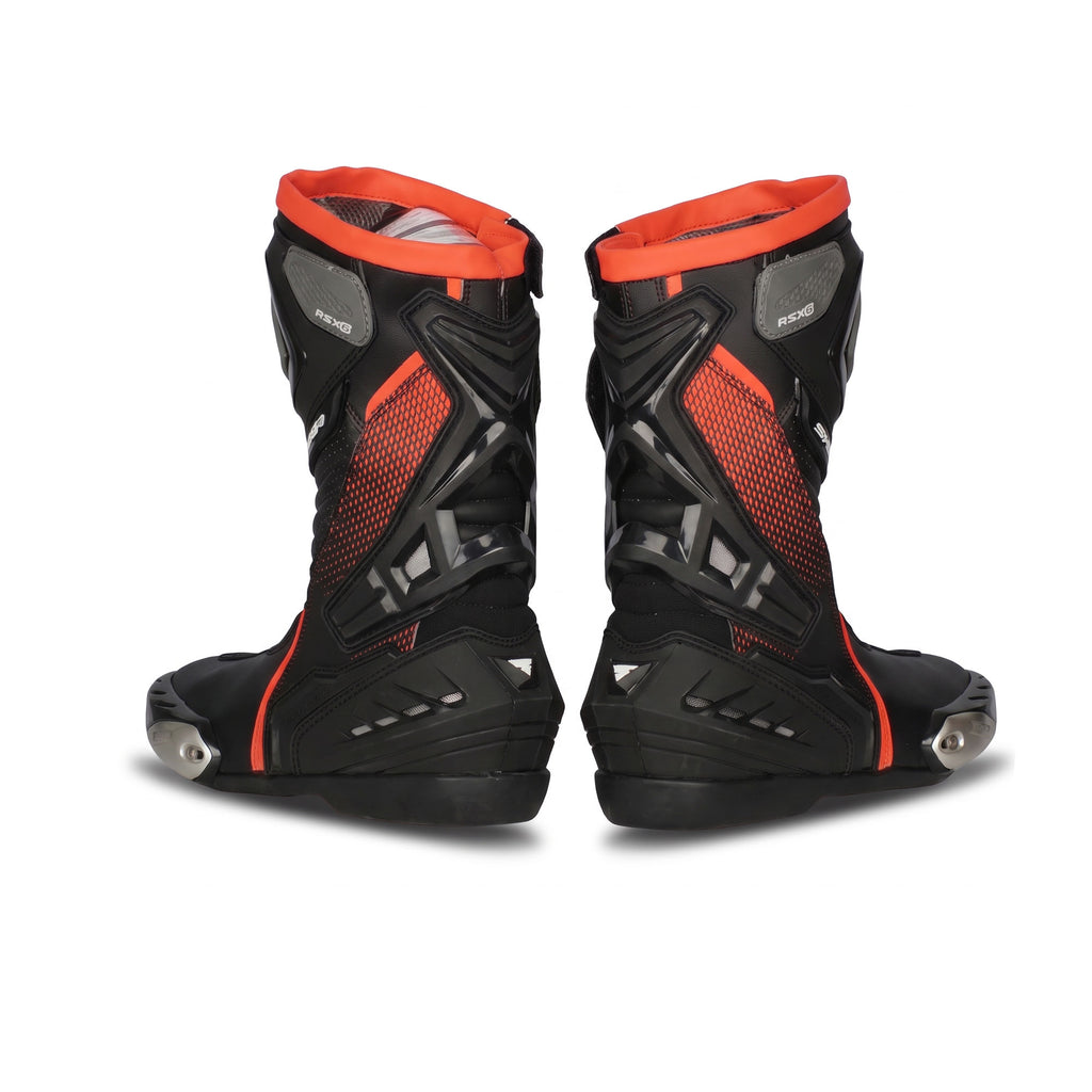 SHIMA RSX-6 Fluorescent Red Motorcycle Racing Boots_4