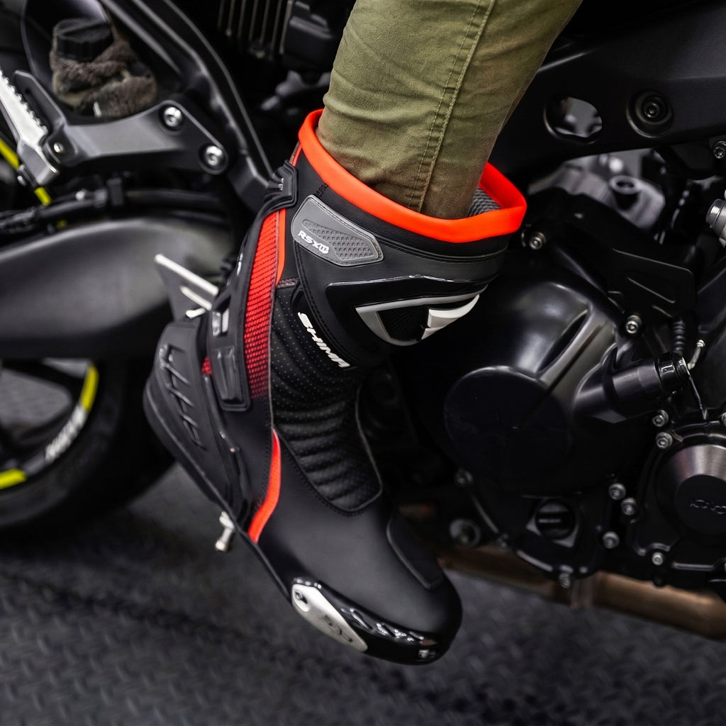 SHIMA RSX-6 Fluorescent Red Motorcycle Racing Boots_5