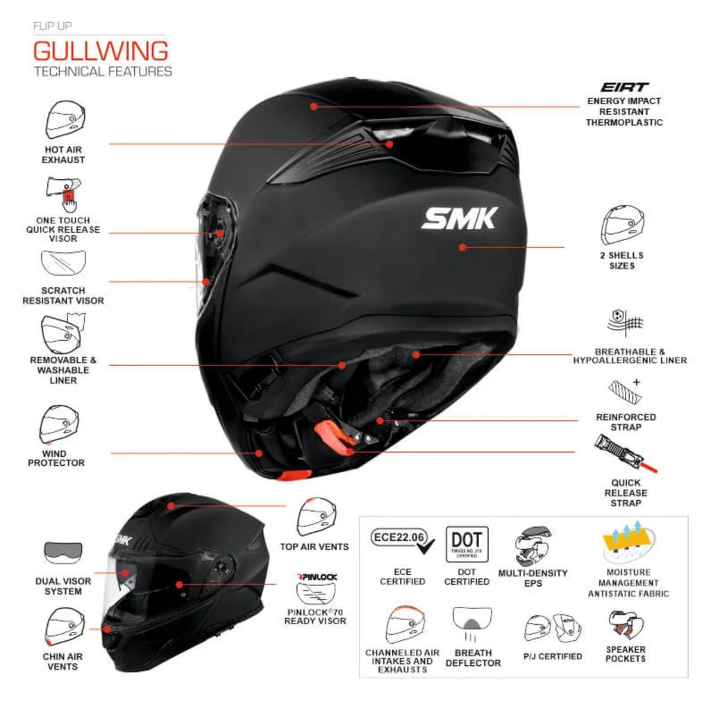 SMK Gullwing Venture GL 213 Flip Up Modular Motorcycle Helmet - 70007