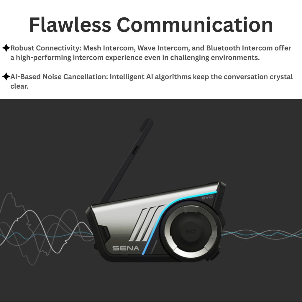 SENA 60S EVO Dual Motorcycle Intercom with Bose Sound Single Piece - 861579