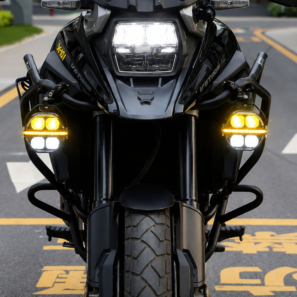 FUTURE EYE X100 Motorcycle LED Auxiliary Driving Light Dual Color Yellow & White_8
