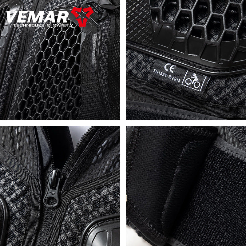 VEMAR S-175 Motorcycle Body Armor CE Motocross Protector In Black Red_3