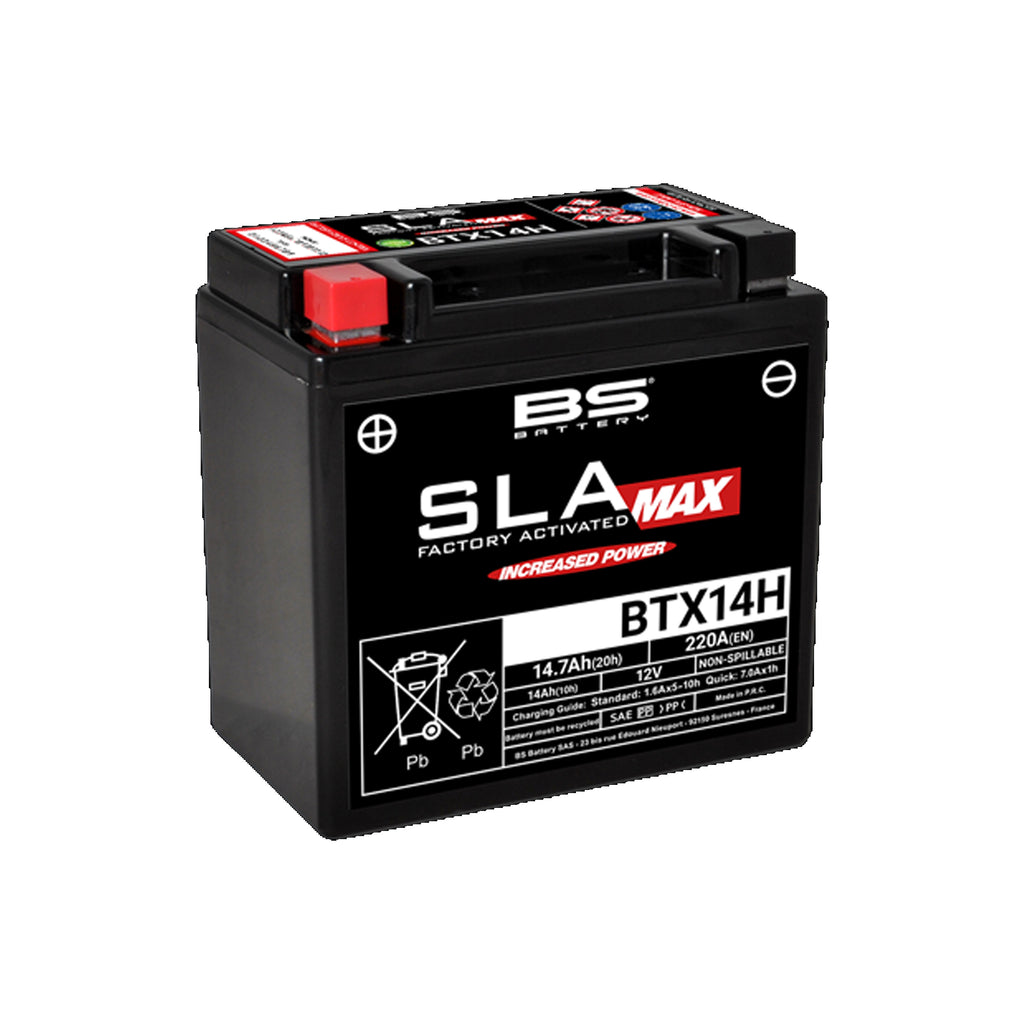 BTX14H SLA Max AGM Motorcycle Battery for Big Engine Motorcycles