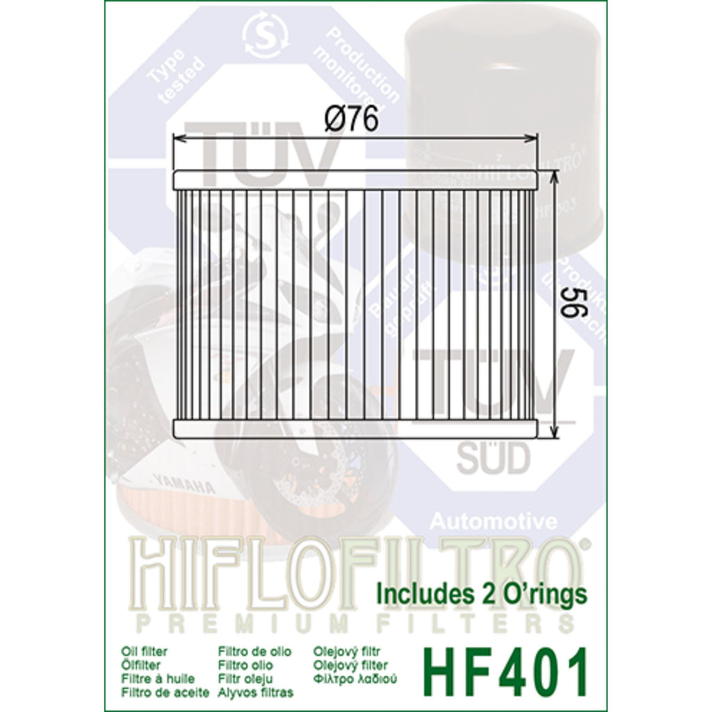 Hiflo Motorcycle Oil Filter HF401 for Honda, Yamaha, Kawasaki_2