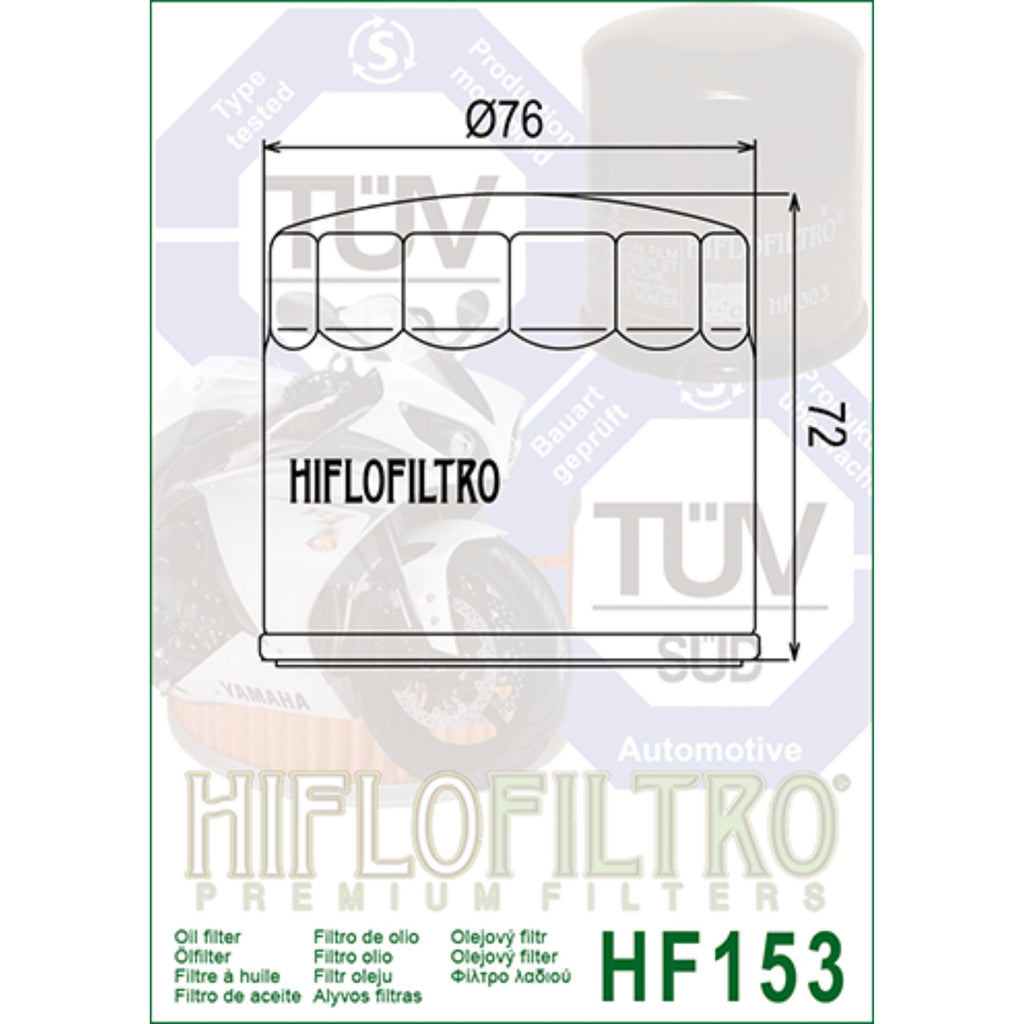 Hiflofiltro HF153 Motorcycle Oil Filter for Ducati, Bimota, Cagiva_2