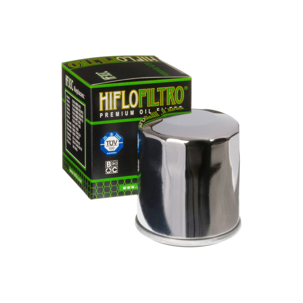 HifloFiltro HF303 Chrome Oil Filter for Honda, Yamaha, Kawasaki_2