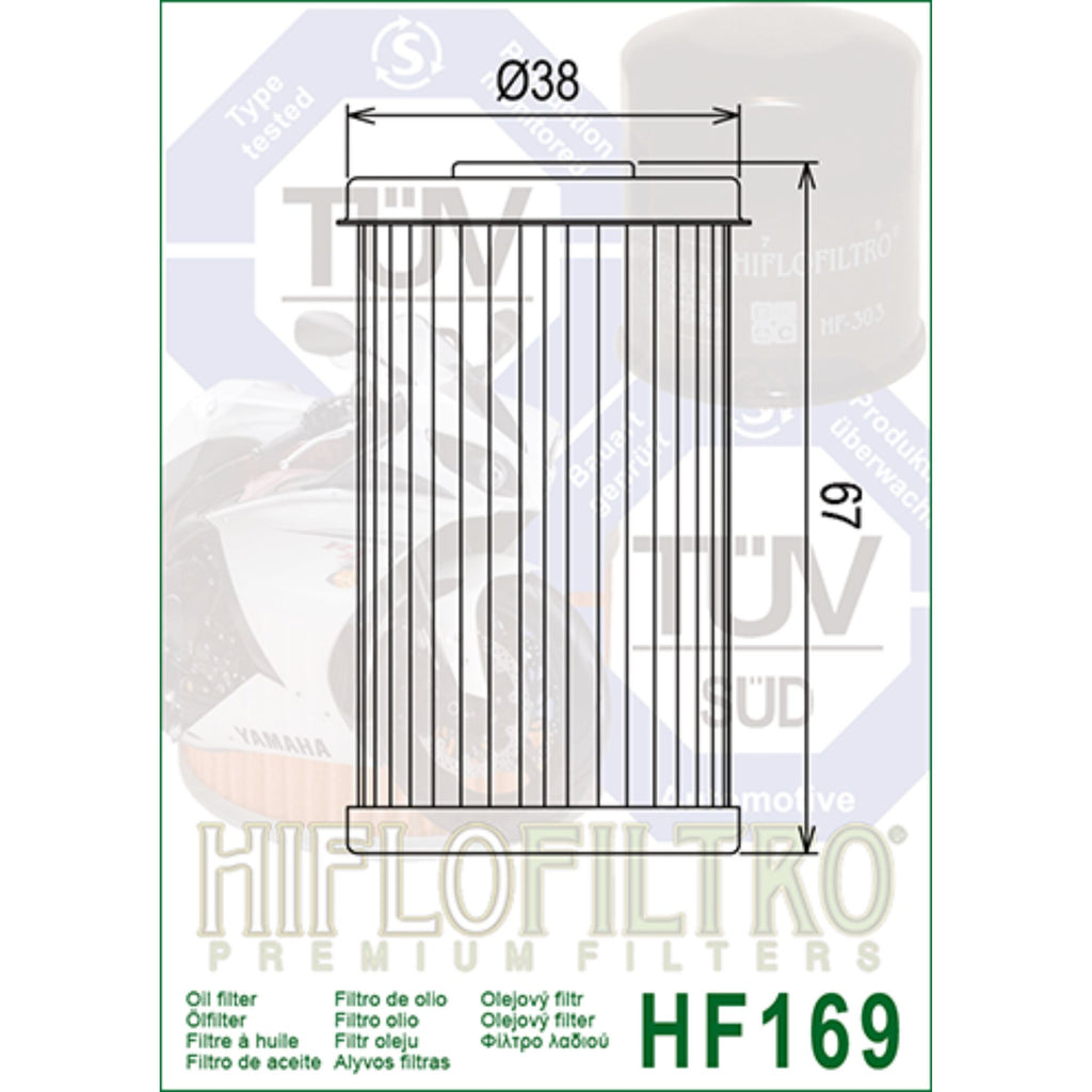 HifloFiltro HF169 Motorcycle Oil Filter for Daelim 125cc Bikes_2