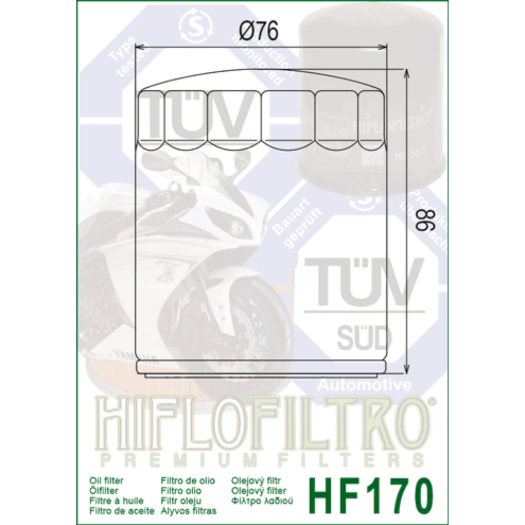 Hiflofiltro HF170B Premium Harley Davidson Motorcycle Engine Filter Black_3
