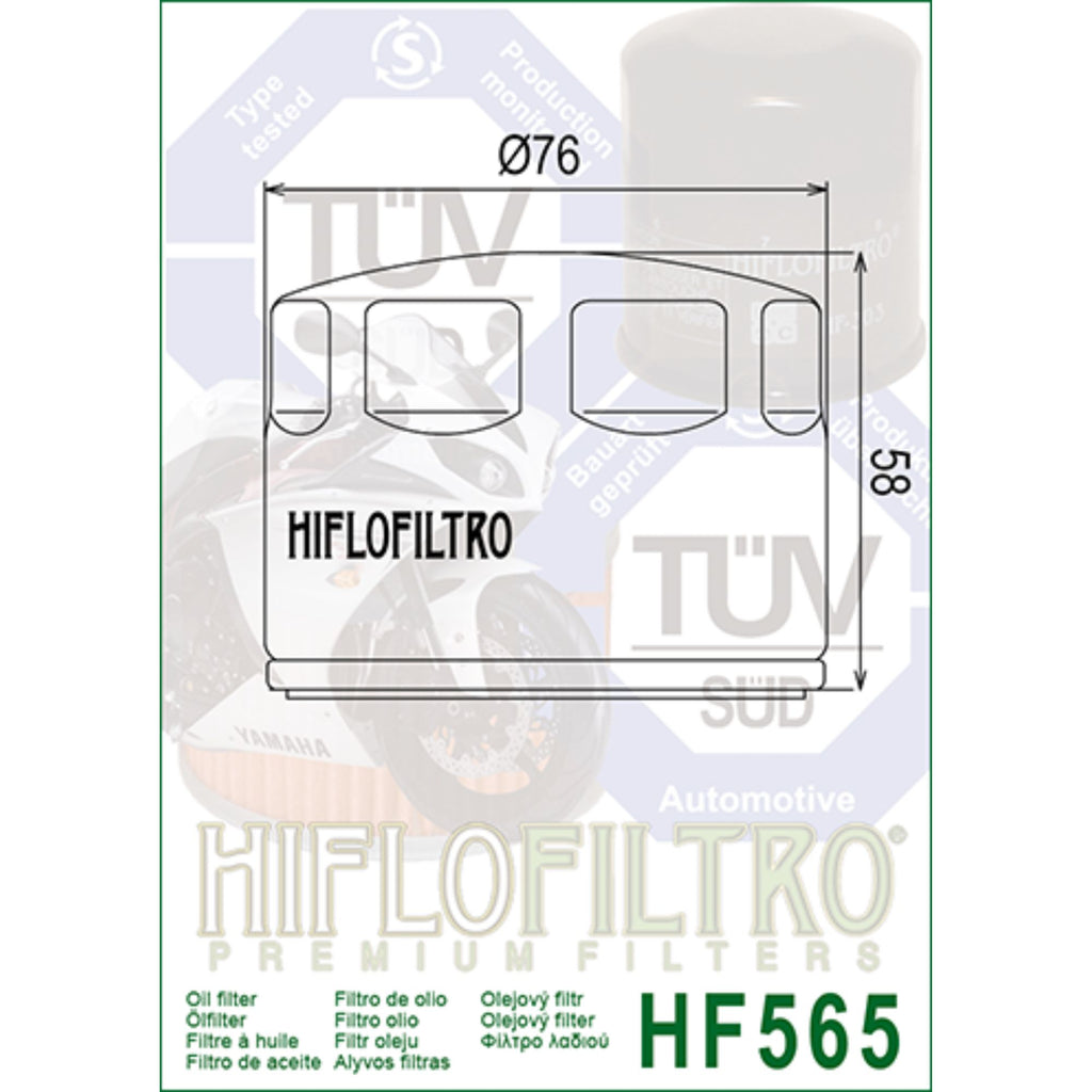 HifloFiltro HF565 Motorcycle Oil Filter for Aprilia, Moto Guzzi & Gilera_2