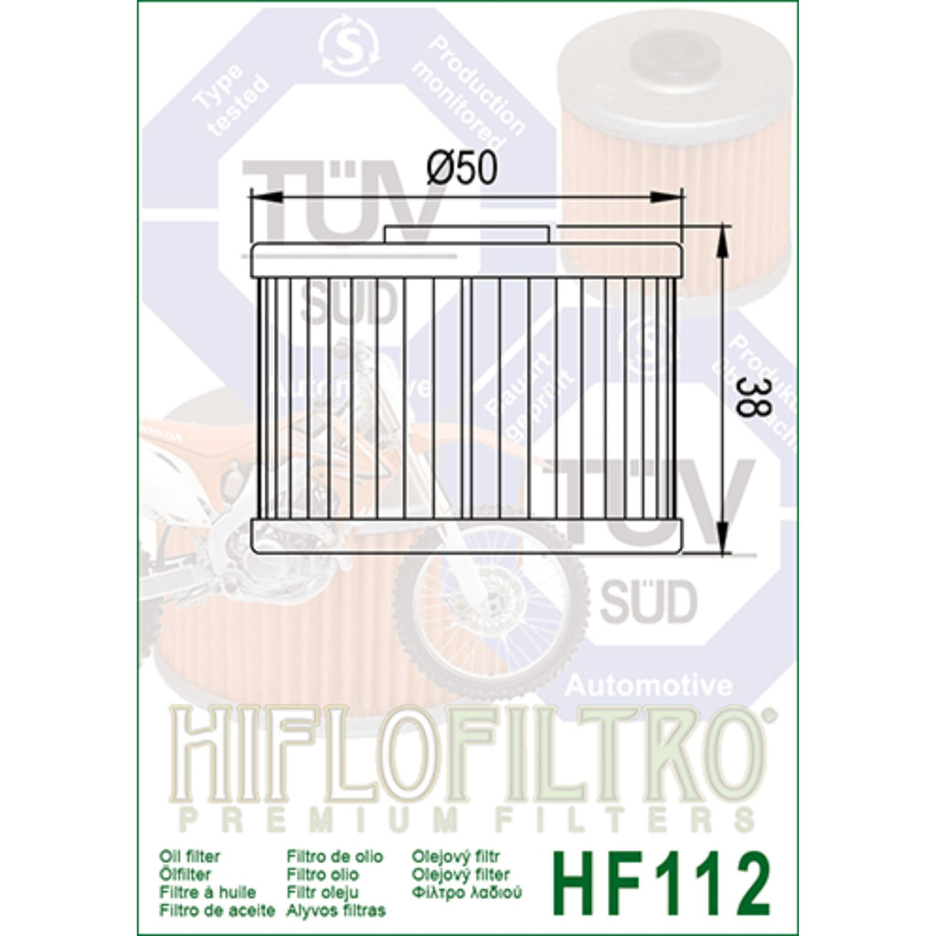 HIFLOFILTRO HF112 Kawasaki Oil Filter for KX450F, KLX110, KLX140, KLX250, KLX450 & ATV_2