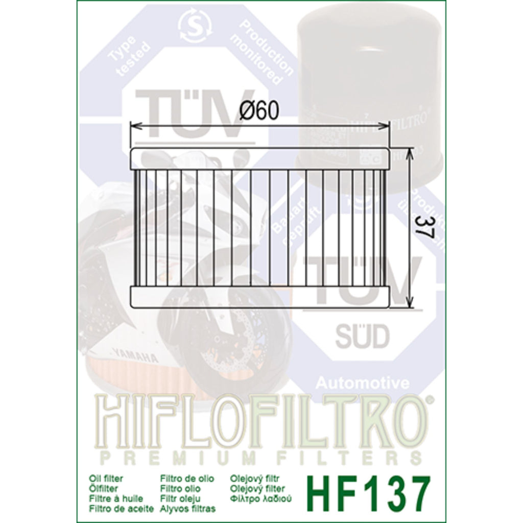 Hiflofiltro HF137 Motorcycle Oil Filter for Suzuki DR650 DR600 DR800 LS650 XF650_2