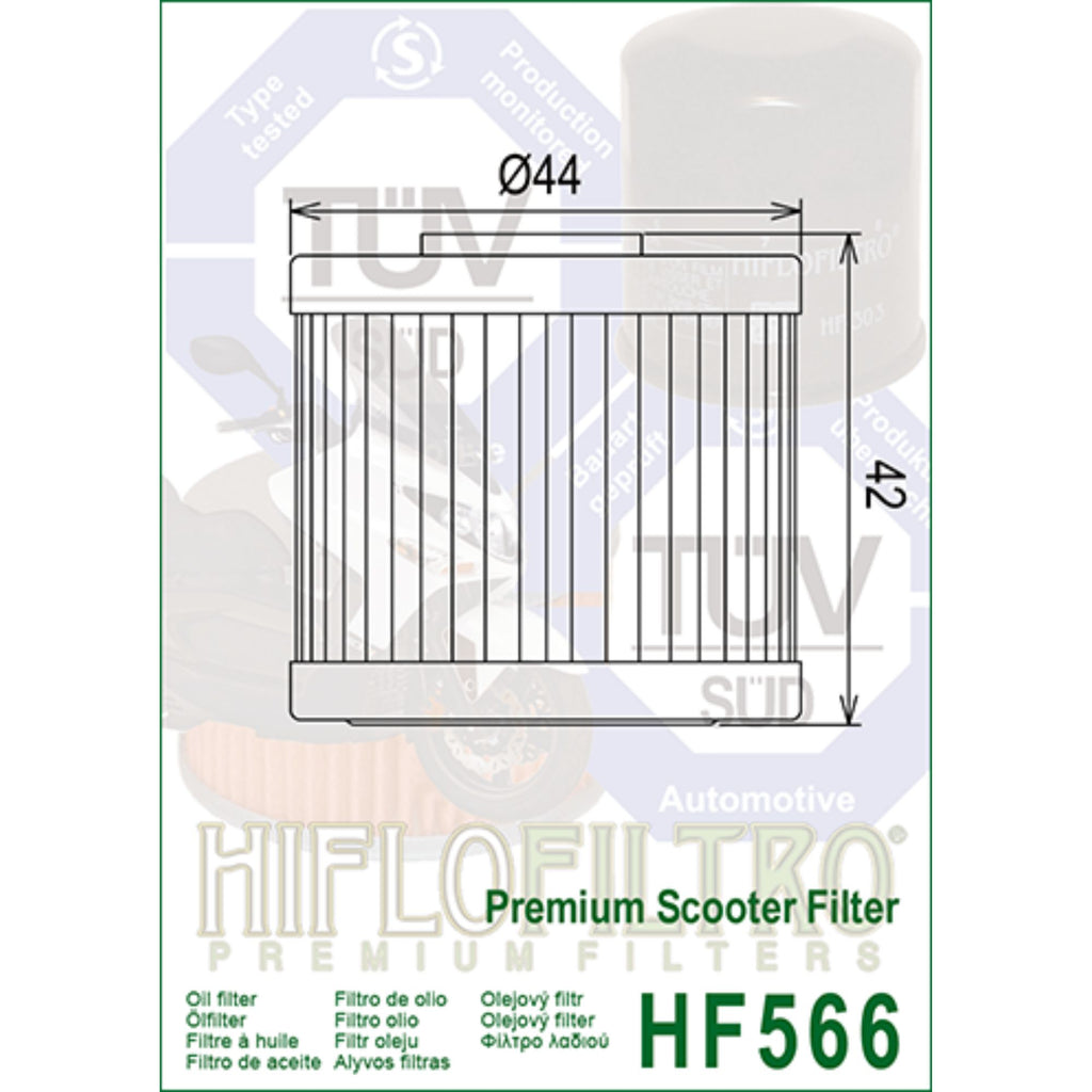 HIFLO HF566 Motorcycle Oil Filter for Kawasaki & Kymco Scooters_2