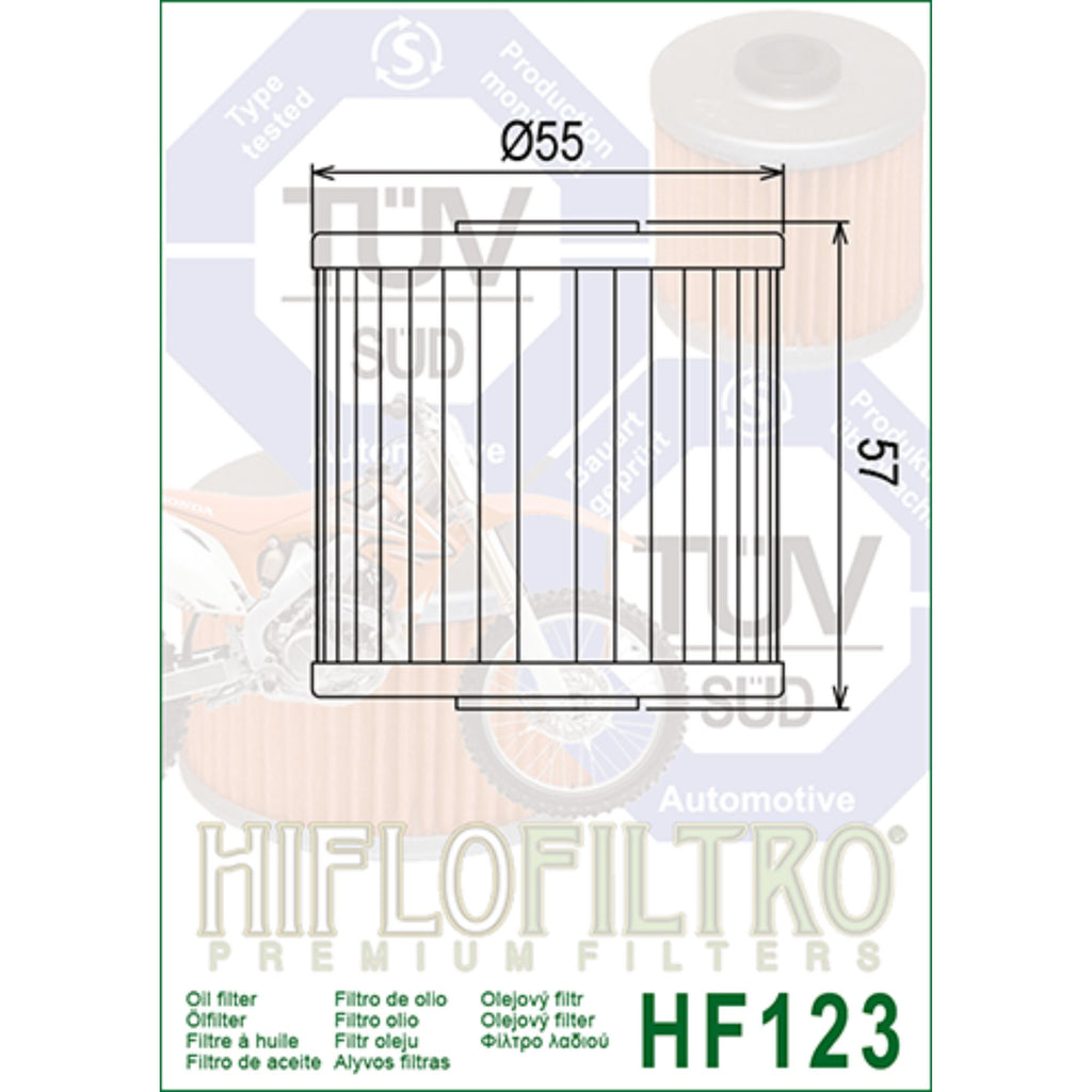 HifloFiltro HF123 Motorcycle Oil Filter for Kawasaki 16099-004_2