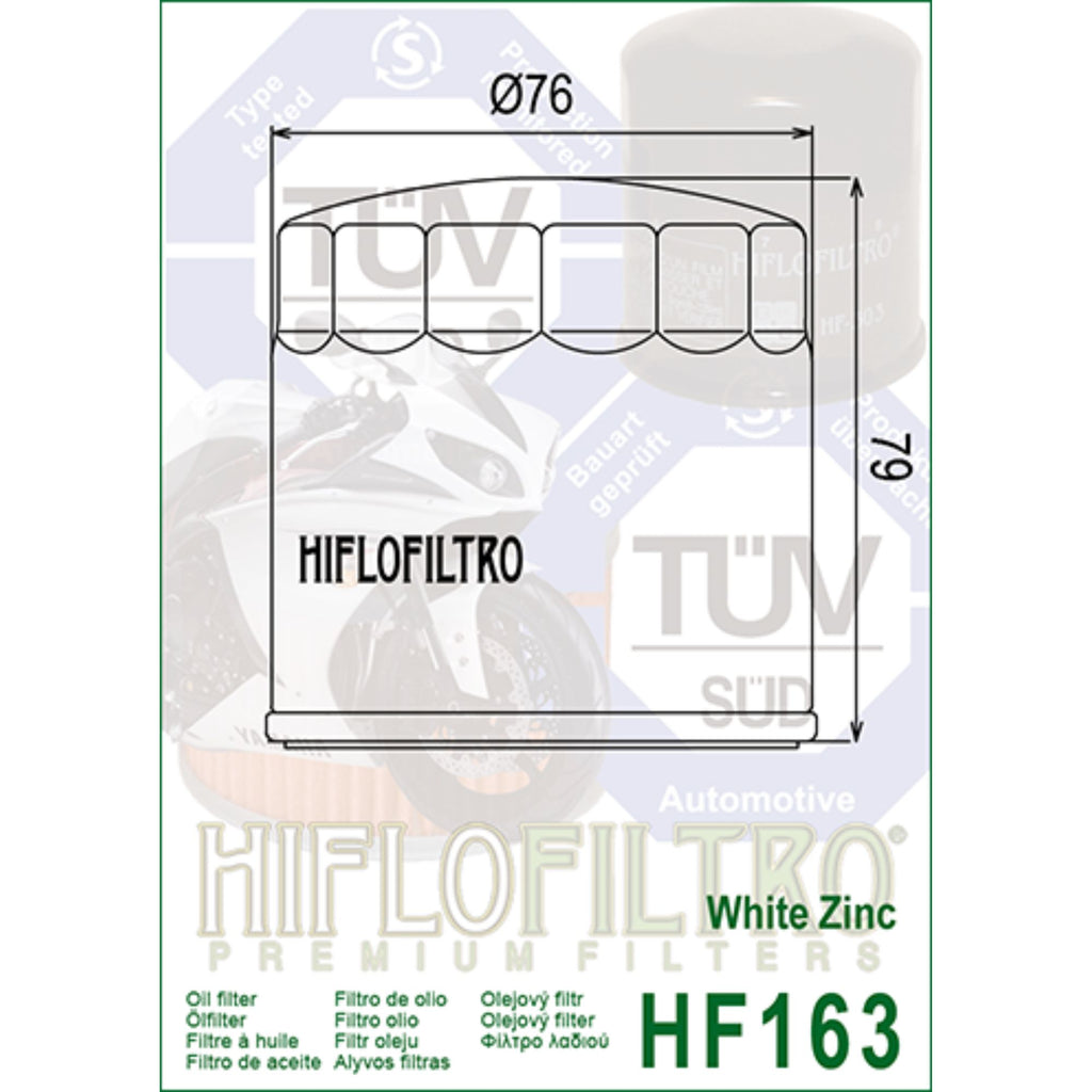 Hiflofiltro HF163 Motorcycle Oil Filter for BMW_2