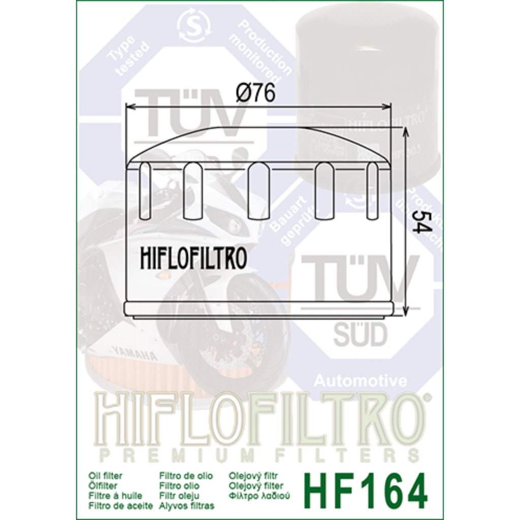 Hiflofiltro HF164 Motorcycle Oil Filter for BMW_2