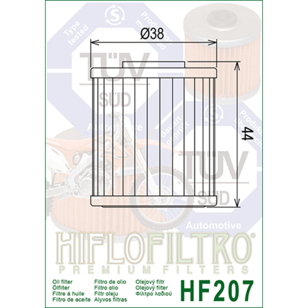 Hiflofiltro HF207 Motorcycle Oil Filter for Kawasaki, Suzuki, Beta Bikes_2