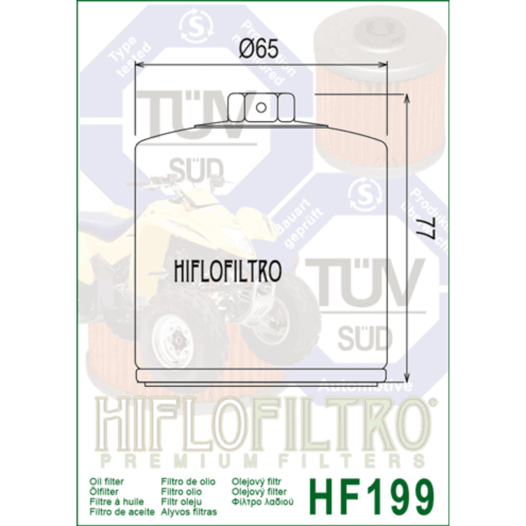 Hiflofiltro HF199 Motorcycle Oil Filter for Polaris, Indian Scout & ATV_2