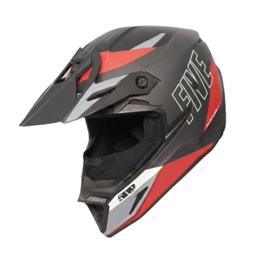 Five 0 Nine Kids/Youth Full Face Motocross Safety Helmet Matte Black Red_1