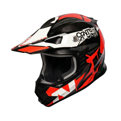 NZI Kids Motorcycle Lightweight Junior Riding Safety Helmet Red Black_1