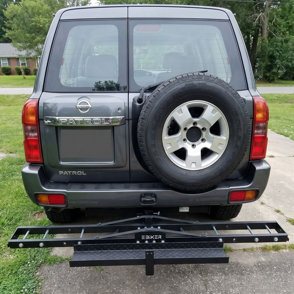 Heavy Duty Motorcycle Hitch Carrier with Ramp & Anti Tilt Lock - 861218