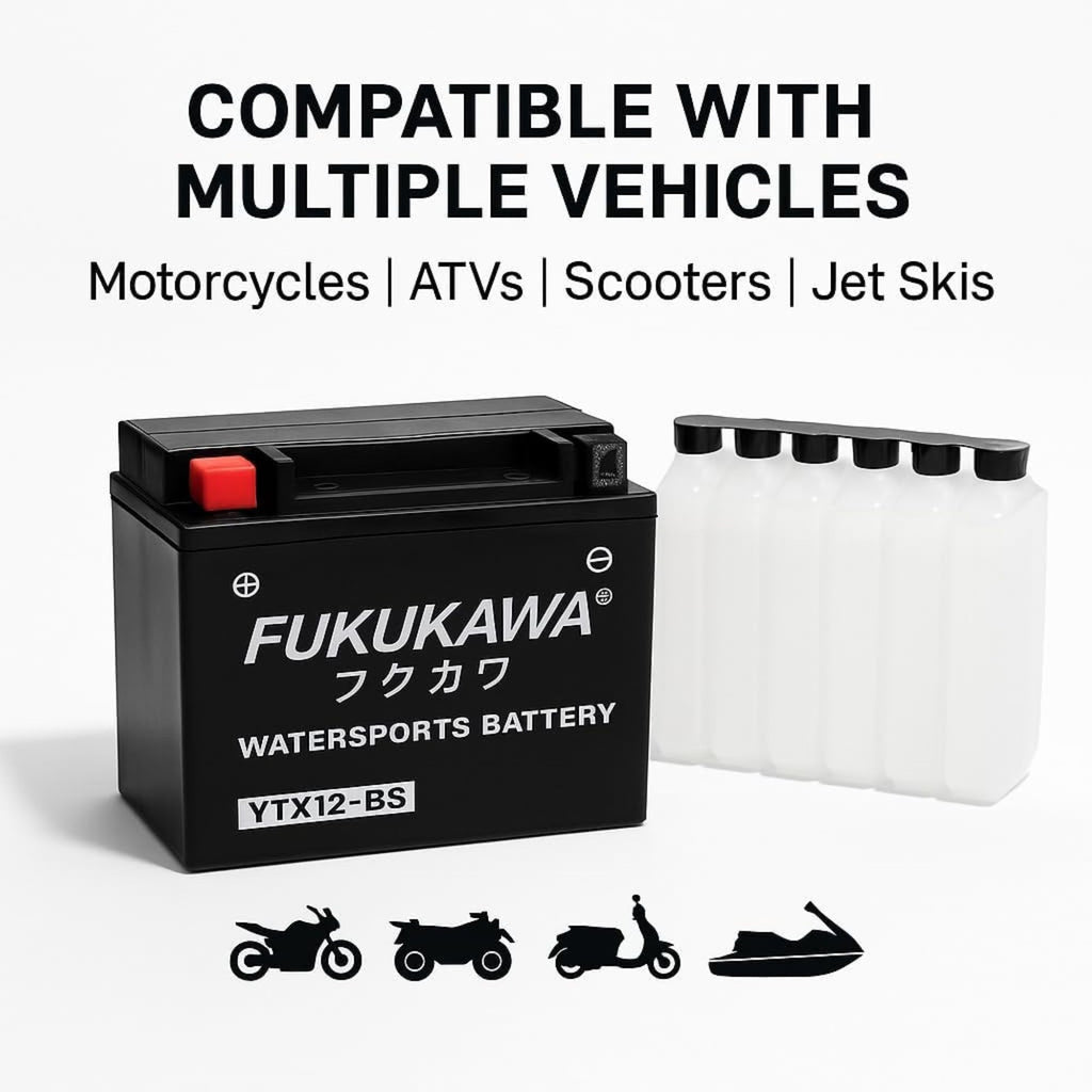 Fukukawa YTX12-BS 12V 10Ah Sealed AGM Motorcycle Battery_2