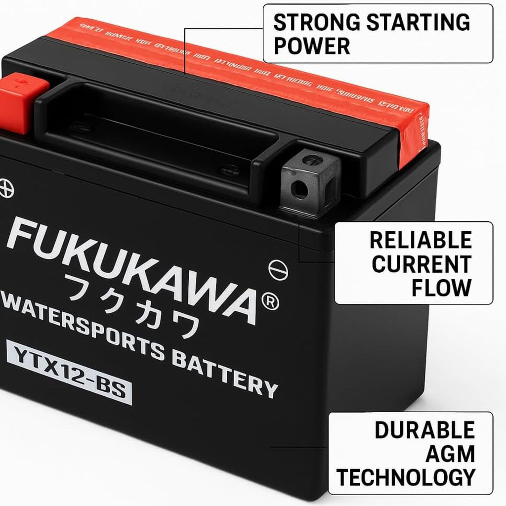 Fukukawa YTX12-BS 12V 10Ah Sealed AGM Motorcycle Battery_7