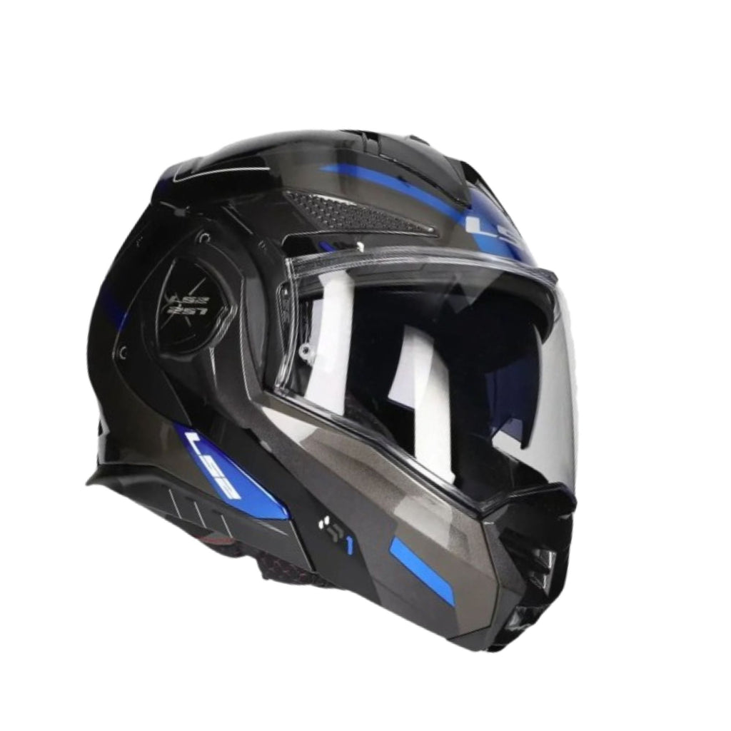 LS2 FF901 Advant X Spectrum Black Titan/Blue Modular Helmet ECE 22.06 Certified_1
