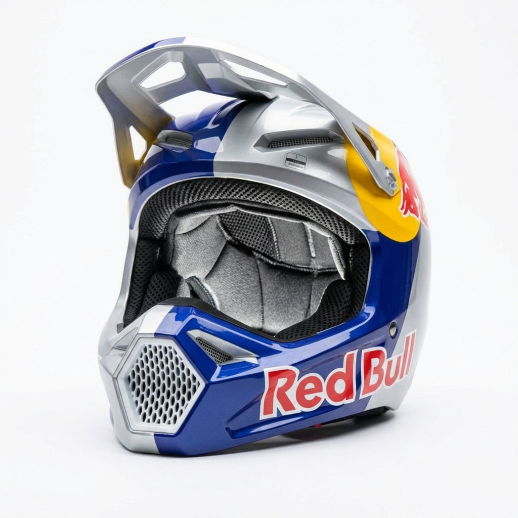 Premium Red Bull Solid V1 Full Face Racing Aerodynamic Motocross Helmet_2