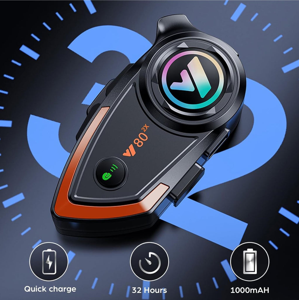Y80 H&S Motorcycle Wireless Helmet Intercom (Bluetooth 5.3) Headset_8
