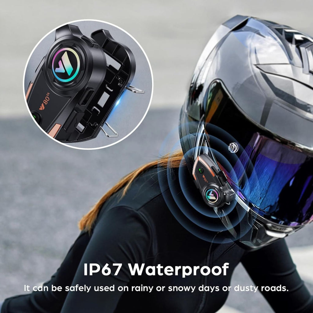 Y80 H&S Motorcycle Wireless Helmet Intercom (Bluetooth 5.3) Headset_6