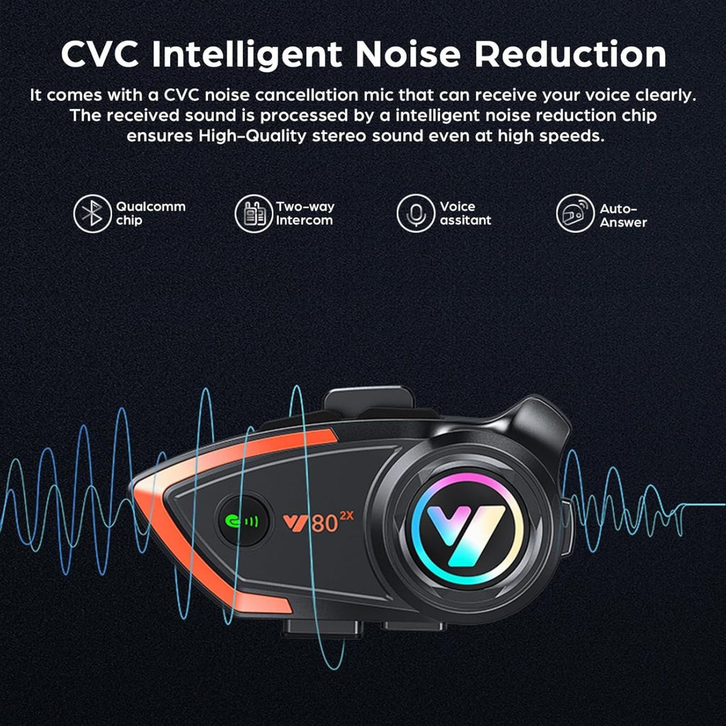Y80 H&S Motorcycle Wireless Helmet Intercom (Bluetooth 5.3) Headset_4