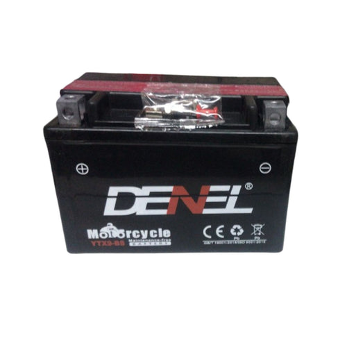 DENEL YTX9-BS 12V 8–9Ah AGM Motorcycle Battery - 999002