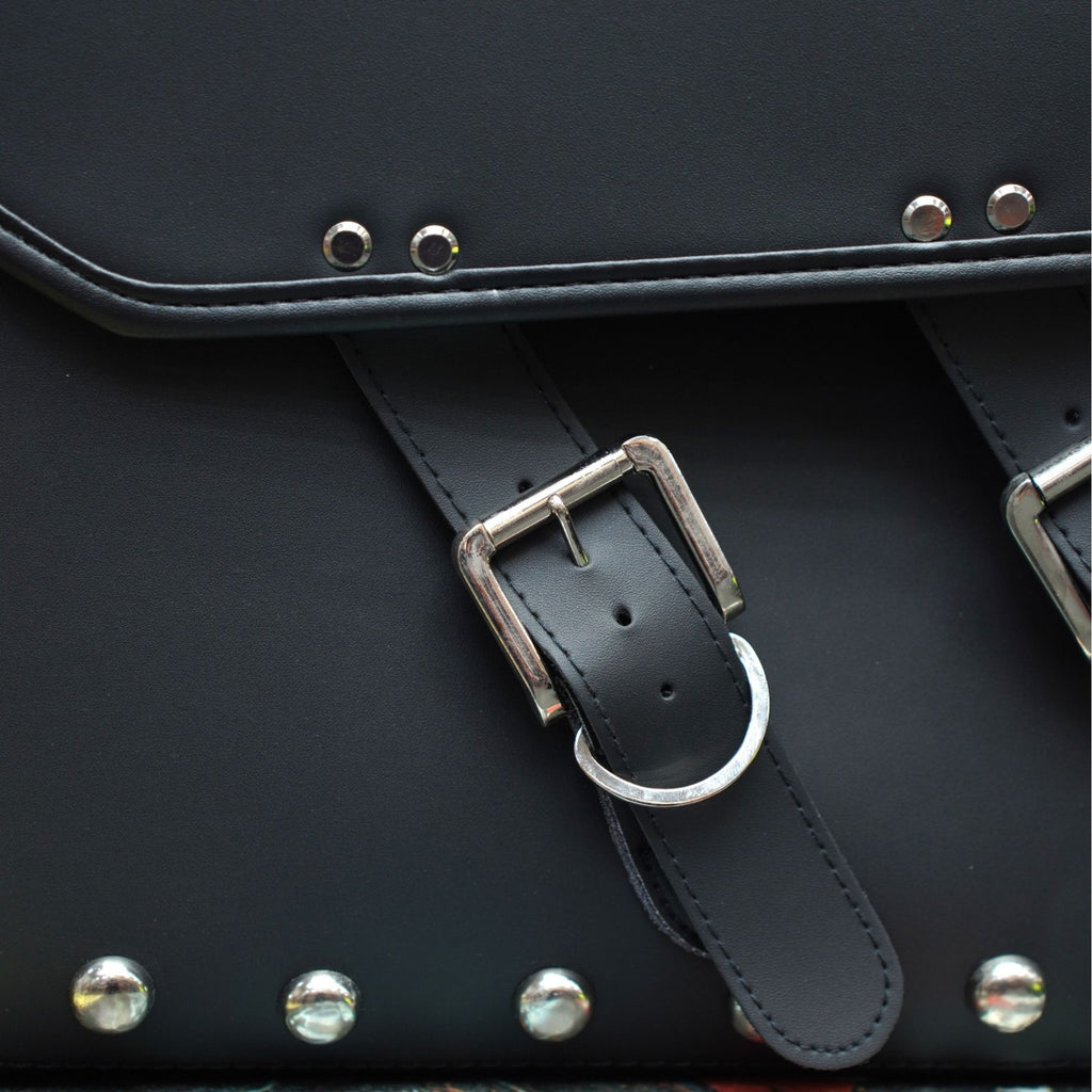 Motorcycle Universal Leather Side Bags Black In Big Size_5