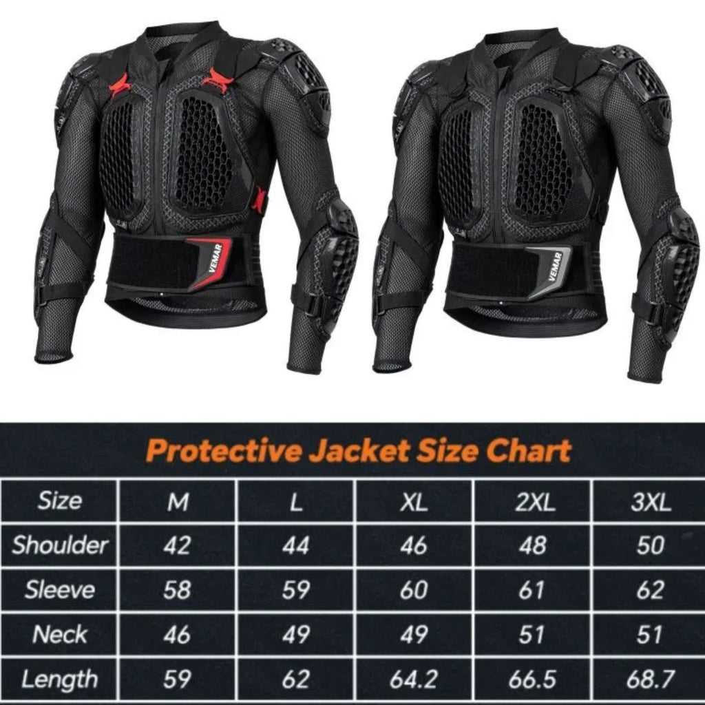 Vemar Motorcycle Armor Vest All Season Chest & Back Protective Motocross Gear - 200208