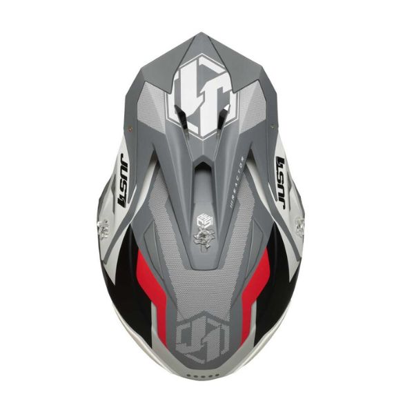 JUST1 J39 White Red-Gray Matte Motocross Safety Helmet 680014-3
